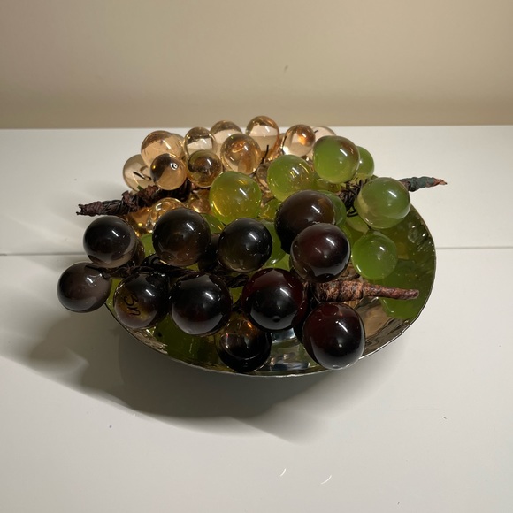 Vintage Michael Aram center piece with Clear Resin Grapes